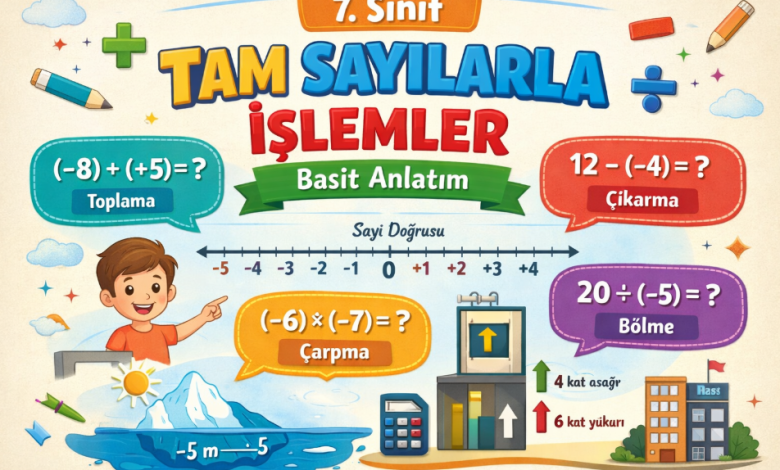 7. Sınıf Tam Sayılarla İşlemler: